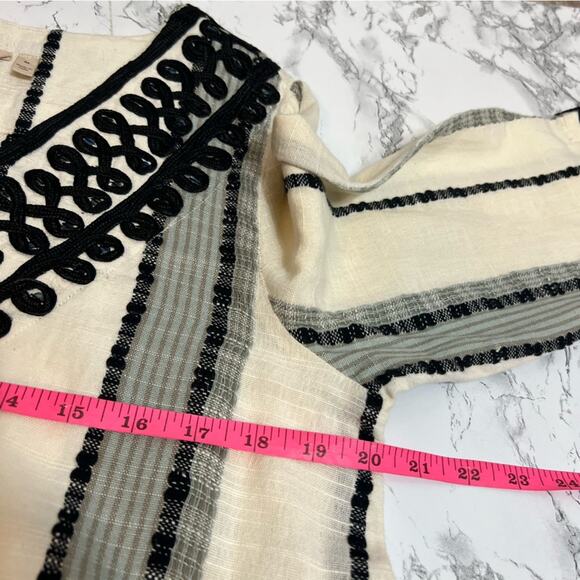 Soft surroundings striped embroidered tunic dress Sz M - Picture 5 of 6